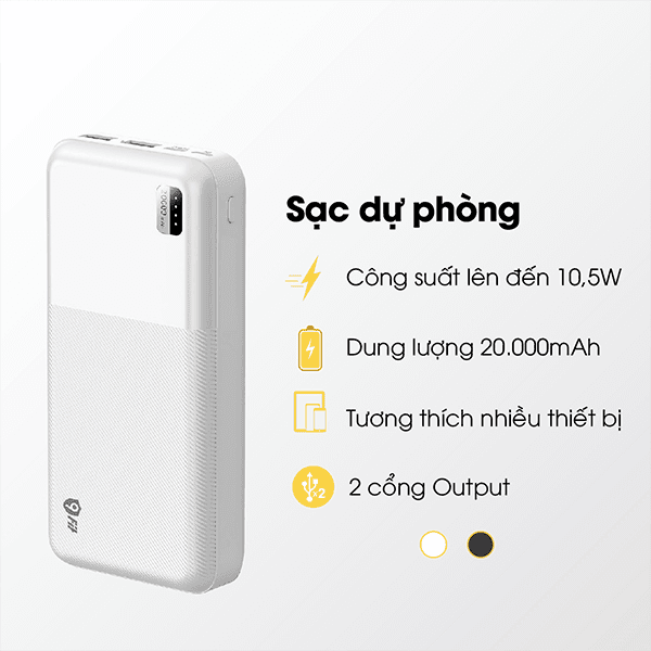 Pin sạc dự phòng 9Fit Lite 20.000mAh