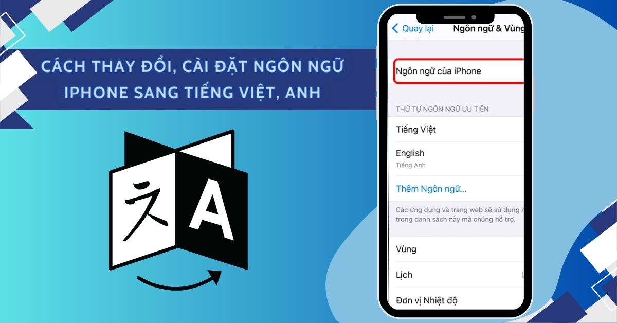 C Ch Thay I C I T Ng N Ng Tr N Iphone Sang Ti Ng Vi T Ti Ng Anh