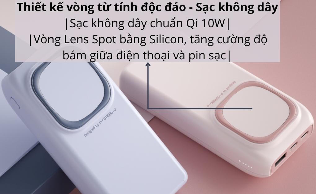 Pin sạc dự phòng không dây Mipow Power Cube 20.000 mAh 2C1A