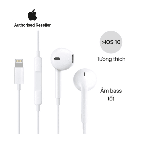 Tai nghe Apple Earpods (cổng Lightning) Chính Hãng (No box)-Màu trắng