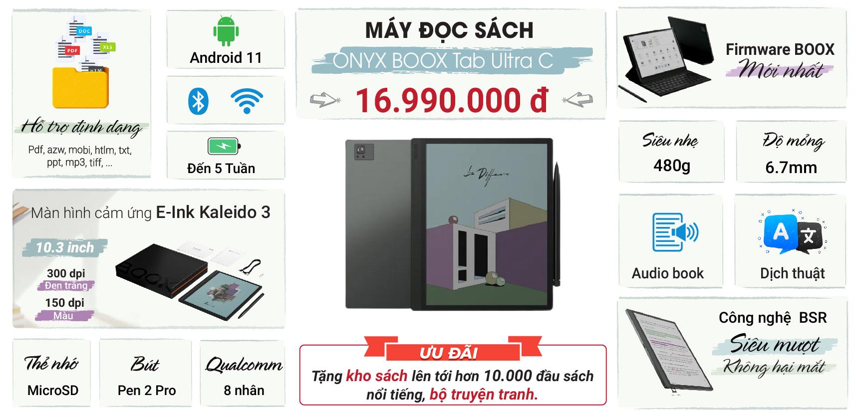 Máy đọc sách Onyx Boox Tab Ultra C Chính Hãng