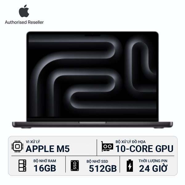 MacBook Pro 2025 14 inch M5 10‑core CPU | 10‑core GPU 16GB/512GB Chính Hãng
