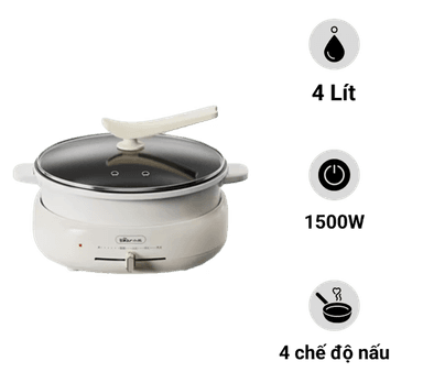 Nồi lẩu điện đa năng 4L 1500W Bear HP-4H40D (DHG-C40W2)