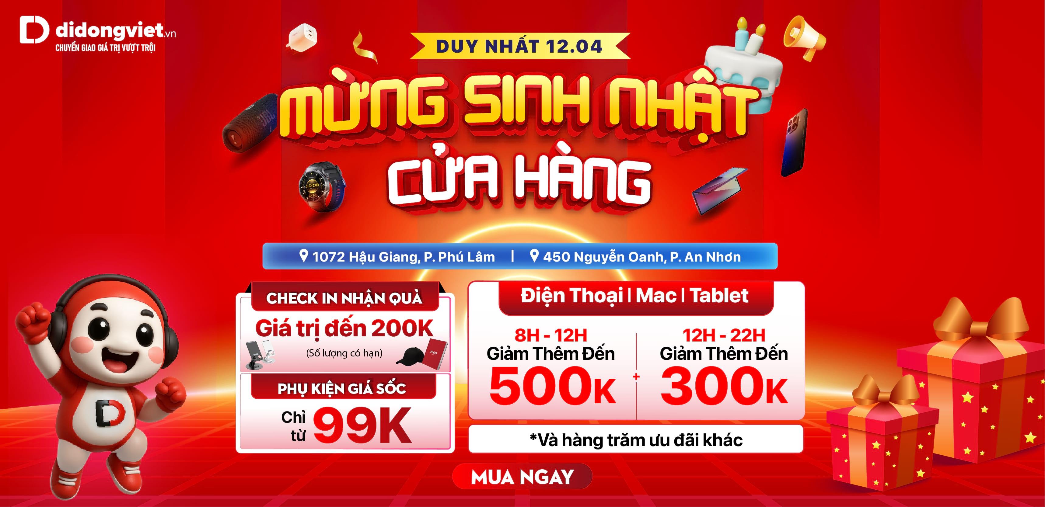 MỪNG SINH NHẬT CỬA HÀNG 12.04