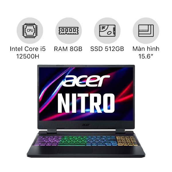 Laptop Gaming Acer Nitro 5 Tiger AN515-58-52SP NH.QFHSV.001 (i5-12500H / 8GB / 512GB / RTX 3050 4GB / 15.6" FHD 144Hz)