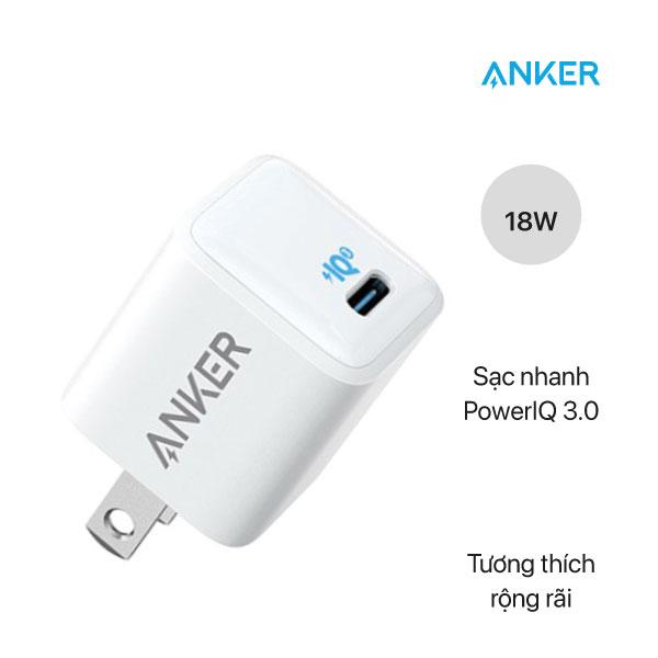 Củ sạc Anker 1 cổng PowerPort III Nano, 18W - A261