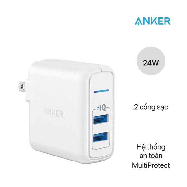 Adapter củ sạc Anker PowerPort Elite 2, 24w - A202