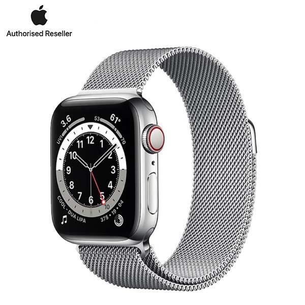 Apple Watch Series 6 44mm (4G) Viền thép bạc - Dây