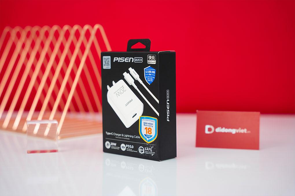 Bộ sạc cáp Pisen Quick PD 20W TS-C135