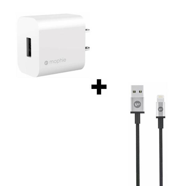 Bộ Combo sạc cáp Mophie 10W Lightning-Màu đen
