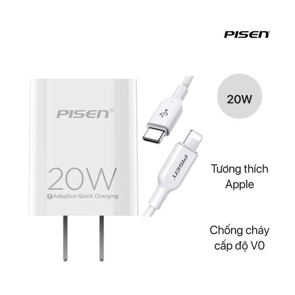 Bộ sạc cáp Pisen Quick PD 20W TS-C135