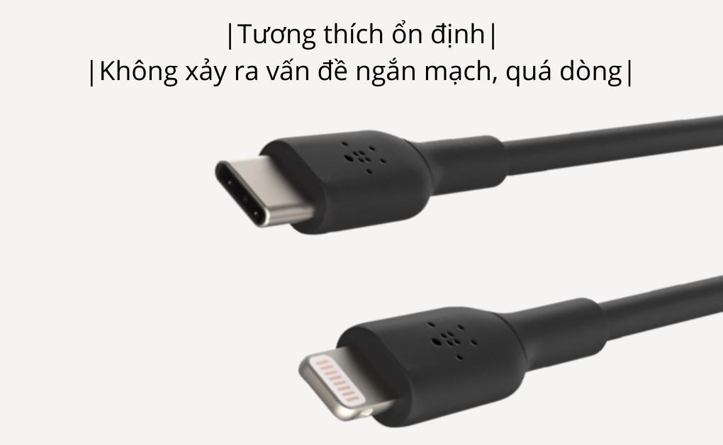 Cáp sạc C - Lightning 1m vỏ nhựa 30W Belkin
