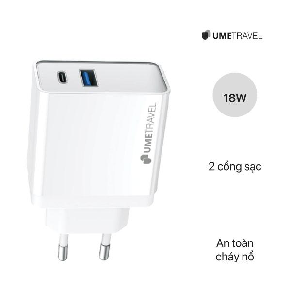 Củ sạc Dual USB 18W - PD 18W UmeTravel A4