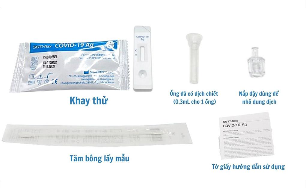 Kit test nhanh Covid-19 SGTI-FLEX AG - Bộ Dụng cụ xét nghiệm nhanh (combo 3 bộ)