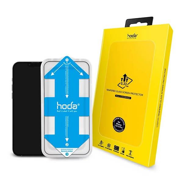 Kính cường lực iPhone 13/13 Pro HODA trong có viền đen-Trong suốt