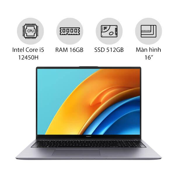 Laptop Huawei MateBook D16 (i5-12450H / 16GB / 512