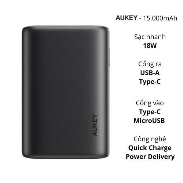 Pin sạc dự phòng Aukey PB-Y39 15000 mAh