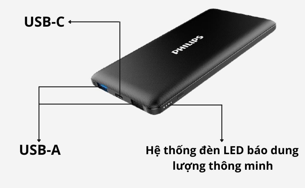 Pin sạc dự phòng Philips 10000mAh DLP6712N