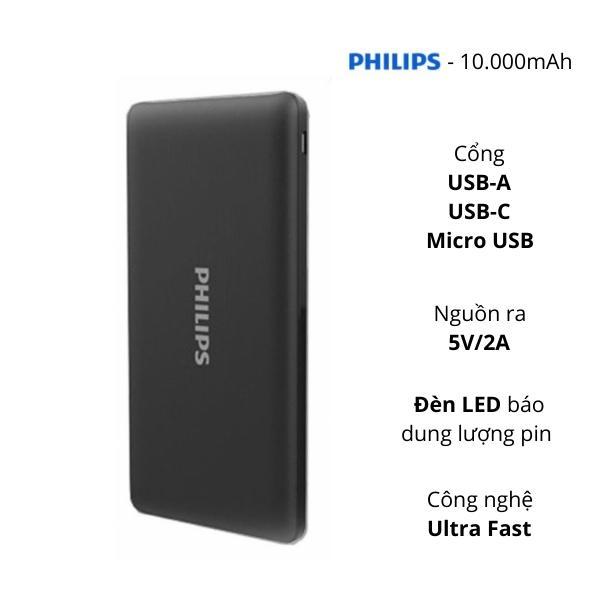Pin sạc dự phòng Philips 10000mAh DLP6712N