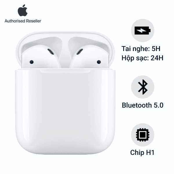 Tai nghe Apple AirPods 2 Chính Hãng (VN/A) - Lightning Charging Case