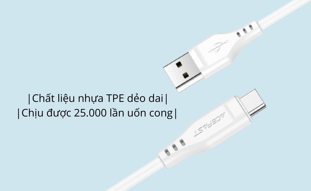 Cáp sạc ACEFAST Type-C (1.2m) vỏ nhựa C3-04