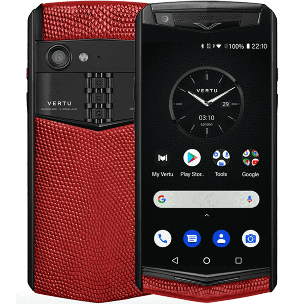 Vertu Signature V Pure Black Lizard Red