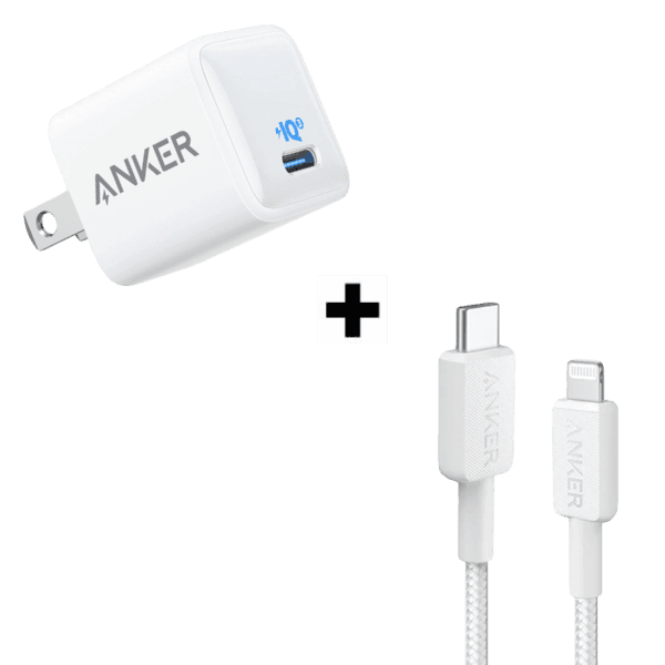 Bộ Combo cáp sạc Anker 20W Type-C to Lightning A81B6 1.8m màu trắng