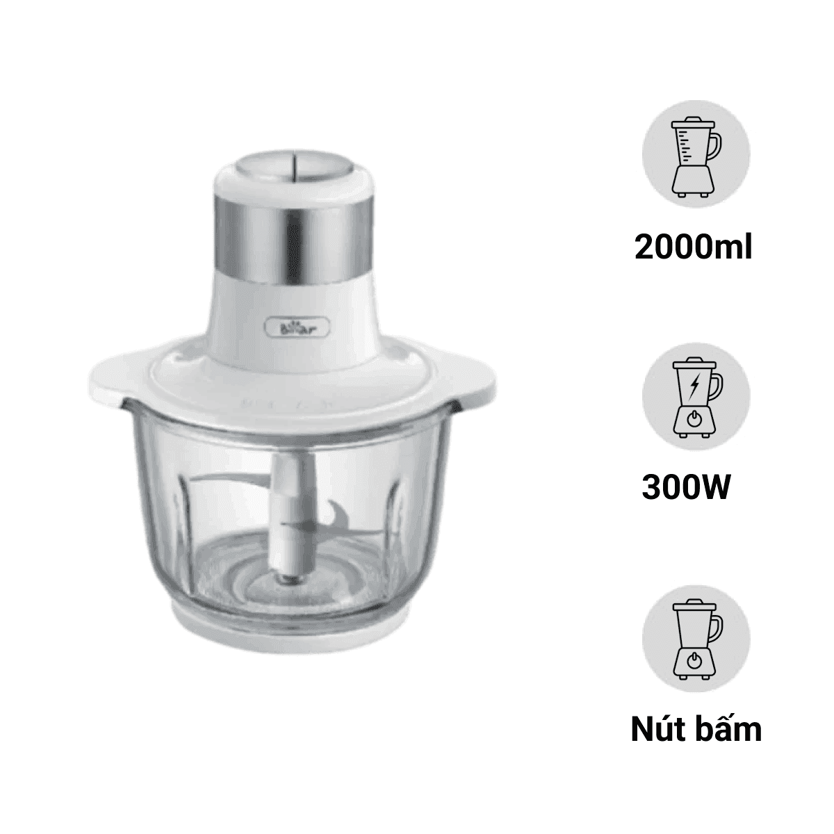Máy xay thực phẩm đa năng 2L Bear QSJ-C03A1