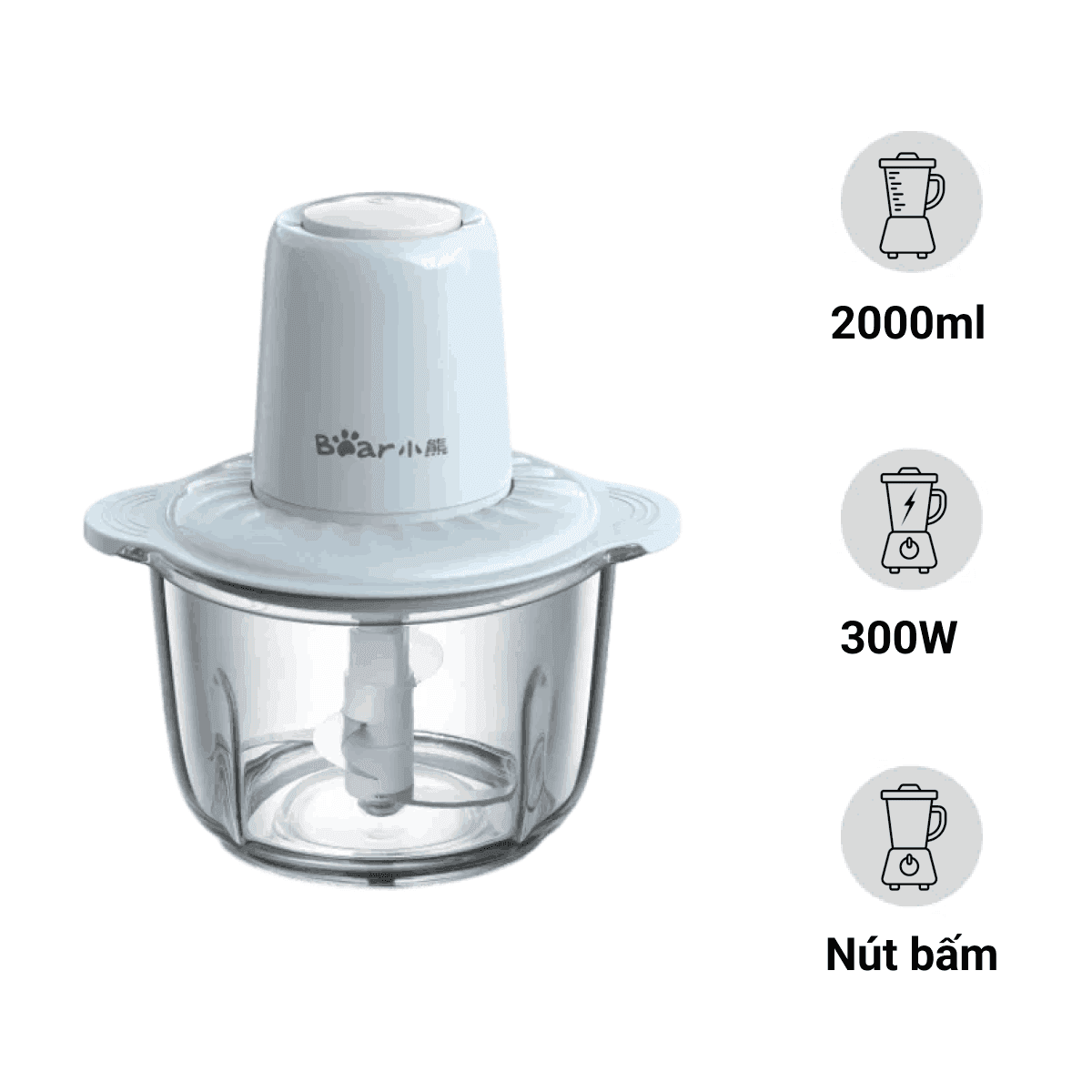 Máy xay thực phẩm đa năng 2L Bear QSJ-C03B1