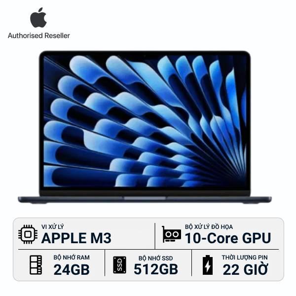 MacBook Air M3 2024 15-inch 24GB/512GB Chính Hãng