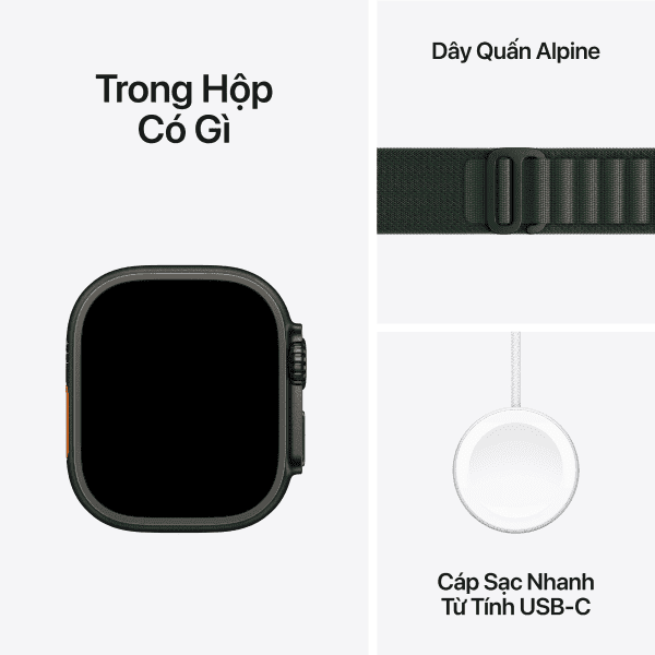 Apple Watch Ultra 2 (2024) 49mm (LTE) Viền Titan - Dây Alpine size M