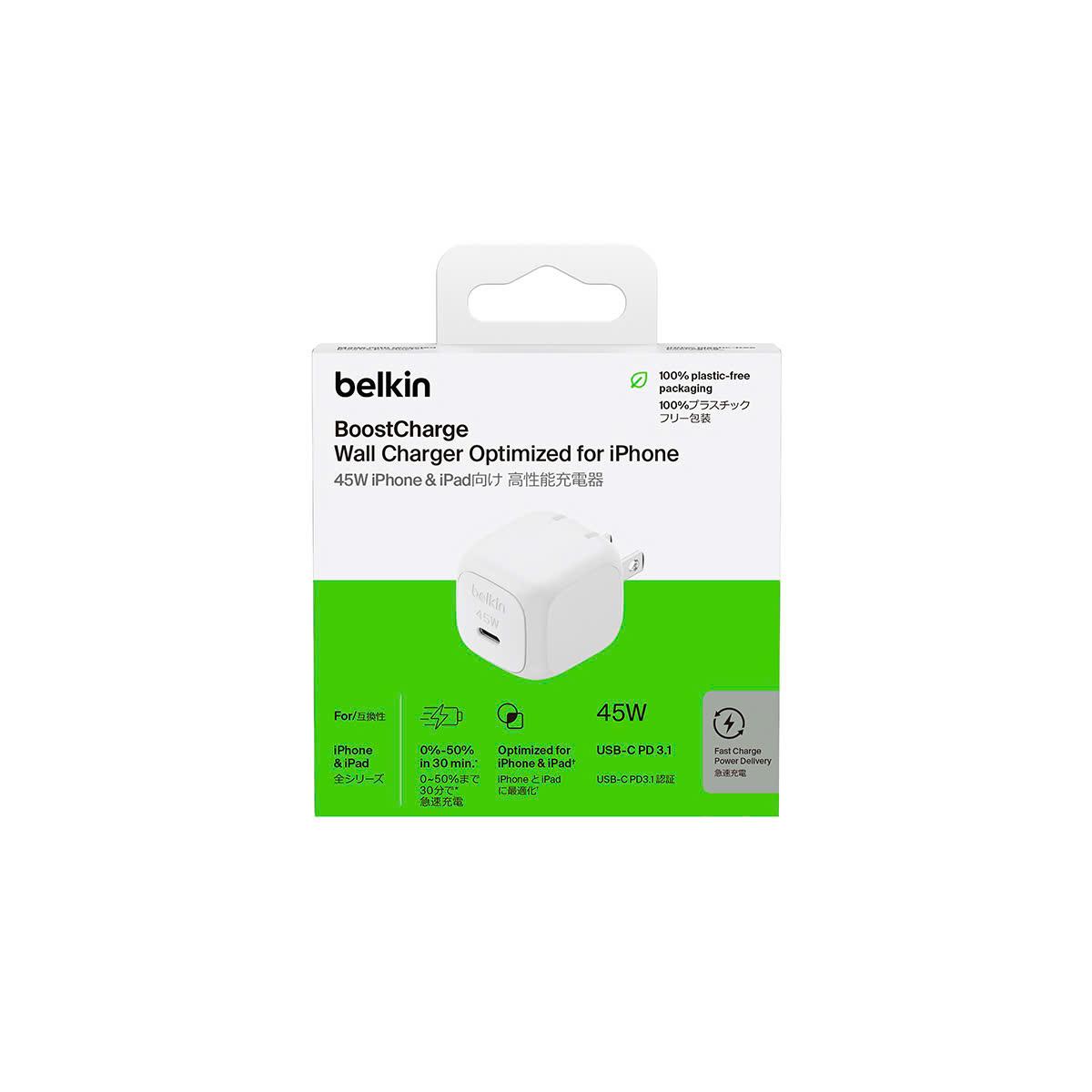 Củ sạc nhanh Belkin 45W USB-C PD 3.0 PPS GaN