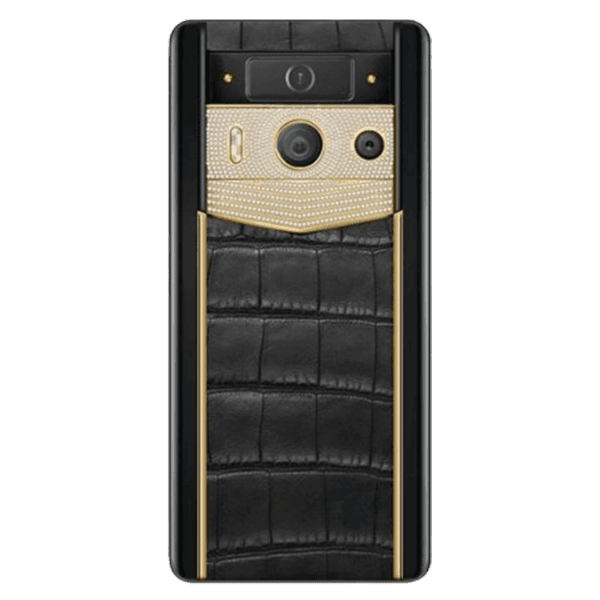 METAVERTU CURVE 2nd Generation Luxury Custom Made Gold Plain Weave with Diamond Alligator Black