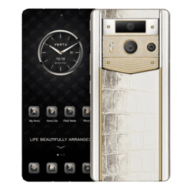 METAVERTU 2nd Generation Luxury Custom Made Gold Plain Weave with Diamond Himalaya Alligator White