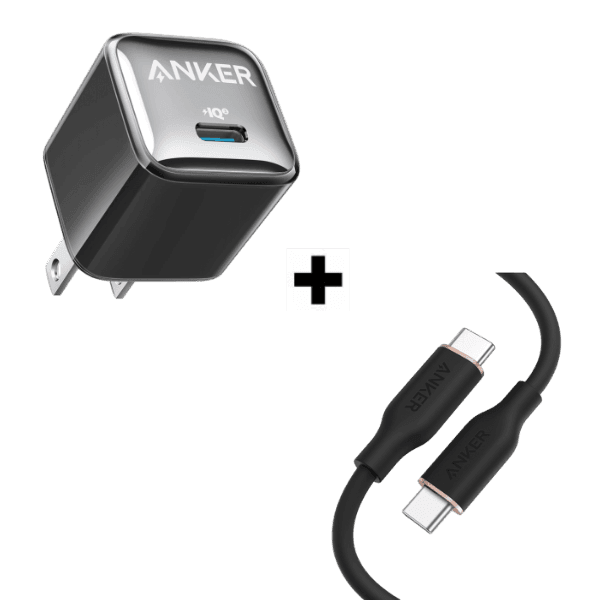 Bộ Combo cáp sạc Anker 20W Type C-C (A2637+A8552) màu đen