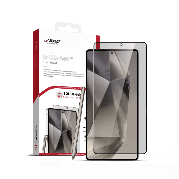Dán kính cường lực Samsung Galaxy S25 Ultra Zeelot Solidsleek 2.5D Chống nhìn trộm