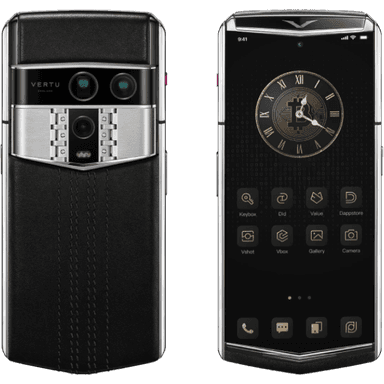 Vertu Agent Q Silver Regular Set Black Quilted Stitch (Pure Black) Calf 1TB