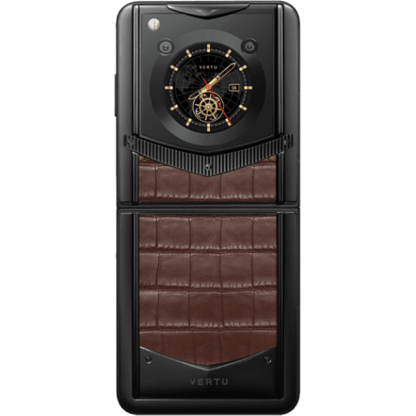 Vertu Ironflip Amber Brown Bes Fee Alligator Skin