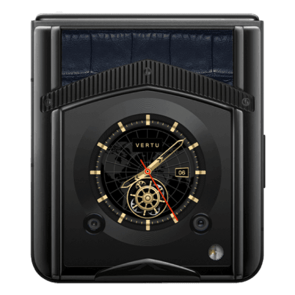 Vertu Ironflip Navy Blue Alli Bes Fee Alligator Skin