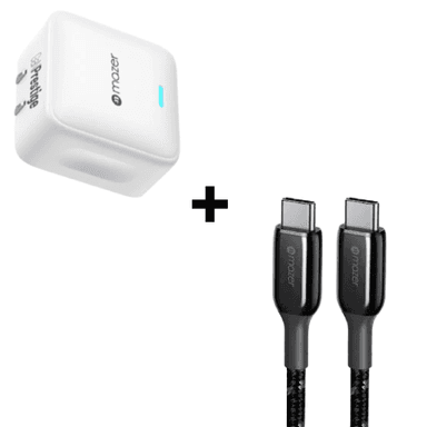 Bộ Combo cáp sạc Mazer 35W USB-C to USB-C màu đen
