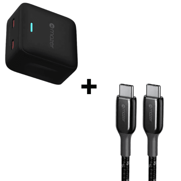 Bộ Combo cáp sạc Mazer 35W USB-C to USB-C màu đen