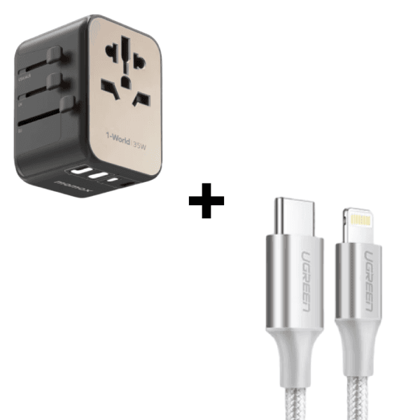 Bộ Combo cáp sạc 35W Type-C to Lightning Momax - Ugreen