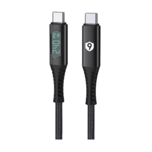 Cáp sạc 9Fit Supreme USB-C to USB-C 1m (USB 3.2 - PD 240W - 4K - LCD)