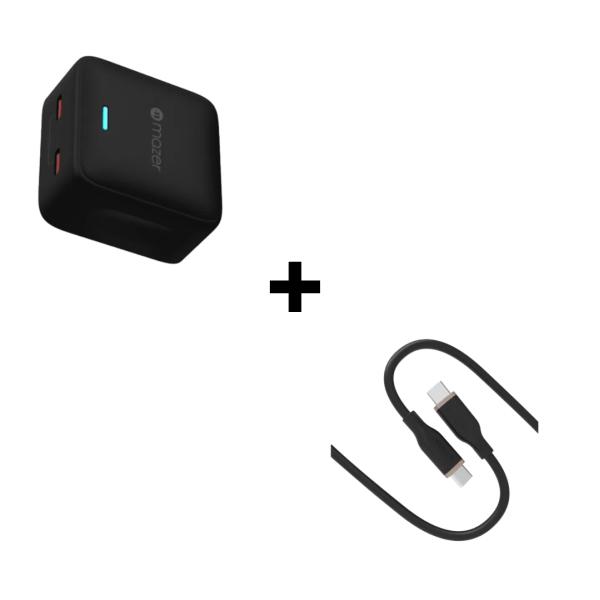 Bộ Combo Cáp sạc Mazer 35W Type C-C Màu đen