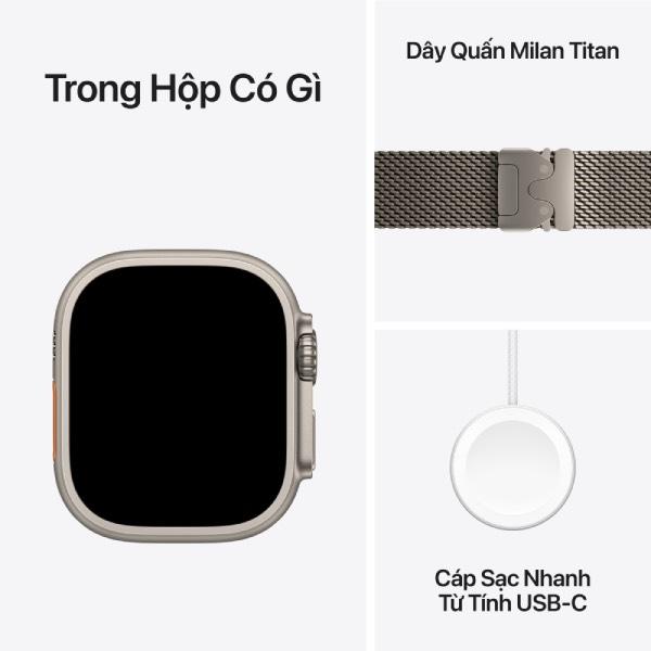 Apple Watch Ultra 3 (2025) 49mm (5G) Viền Titan - Dây Milanese