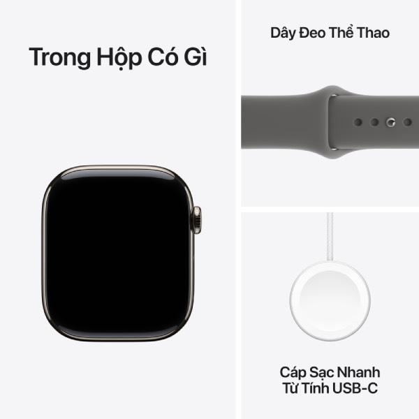 Apple Watch Series 11 42mm (5G) Viền titan - Dây cao su S/M