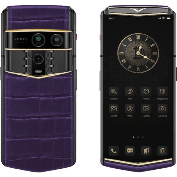Vertu Agent Q Alligator Quint Gold Diamond Collector’s Edition Grape Purple 1TB