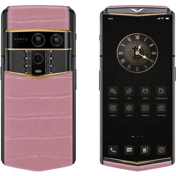 Vertu Agent Q Alligator Quint Gold Diamond Collector’s Edition Sakura Pink 1TB