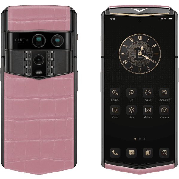 Vertu Agent Q Alligator Single Gold Diamond Collector’s Edition Sakura Pink 1TB