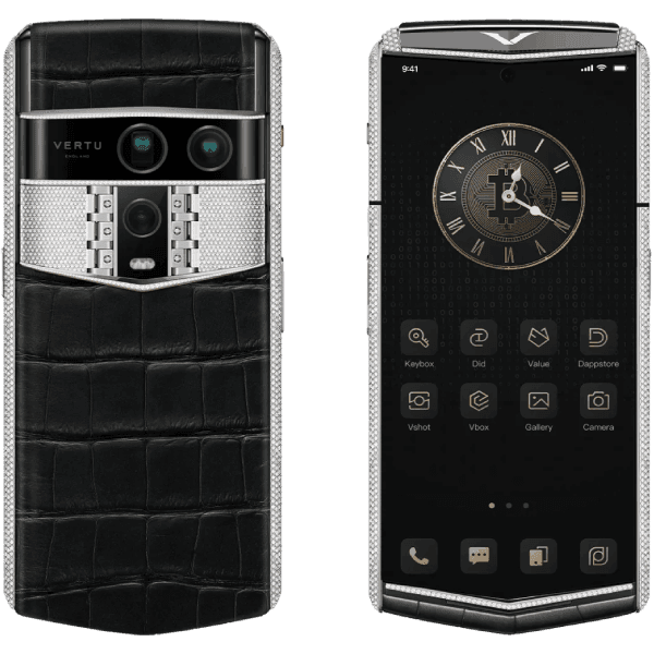 Vertu Agent Q Alligator Silver Full Diamond Collector’s Edition Iron Black Alli 1TB